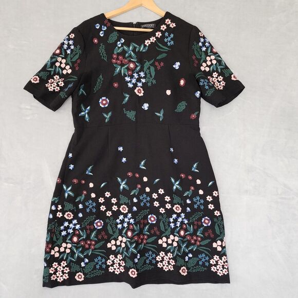 Lord & Taylor Black Dress with Colorful Floral Design - Picture 7 of 14